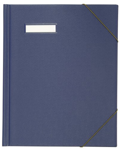 ELBA 100420821 Umlaufmappe 5er Pack für DINA A4 Dokumente mit Eckspannergummi und beschriftungsfenster aus Karton mit PVC-Folie veredelt in blau von Elba