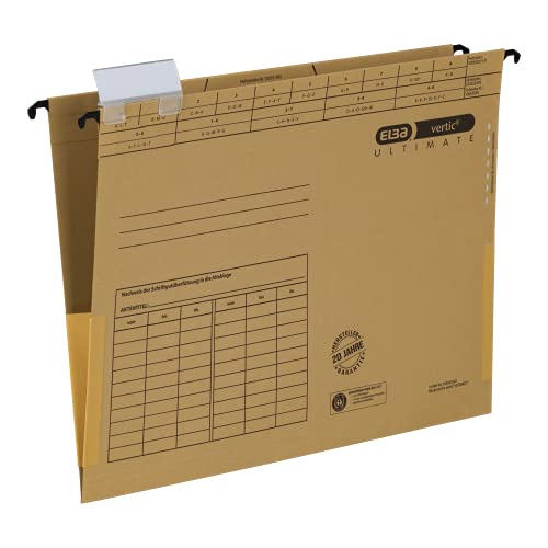 ELBA 100560133 Hängetasche vertic ULTIMATE 10er Pack aus Recycling-Karton für DIN A4 seitlich geschlossen braun Blauer Engel ideal für die lose Blatt-Ablage im Büro und der Behörde ELBA 100560133 Hängetasche vertic ULTIMATE 10er Pack aus Recycling-Karton für DIN A4 seitlich geschlossen braun Blauer Engel ideal für die lose Blatt-Ablage im Büro und der Behörde von Elba