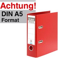 ELBA A5 Hochformat  Ordner rot Kunststoff 7,5 cm DIN A5 hoch von Elba