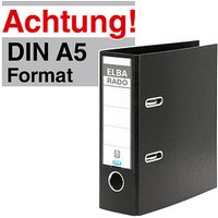 ELBA A5 Hochformat  Ordner schwarz Kunststoff 7,5 cm DIN A5 hoch von Elba