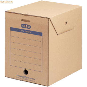 ELBA Archiv-Box maxi tric system 236x333x308mm Wellpappe naturbraun von Elba