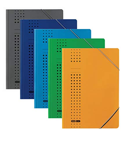ELBA Eckspanner-Mappe Chic, 5er Pack, DIN A4, Karton, sortiert, 5 aus 7 Farben von Elba