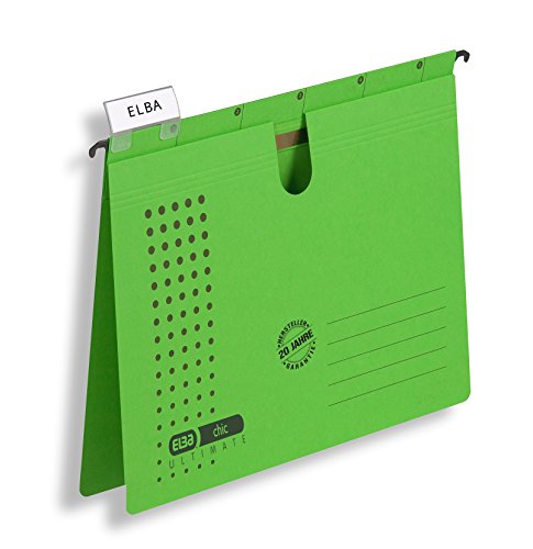 ELBA Hängehefter chic für A4, aus Karton, grün, 25er Pack von Elba