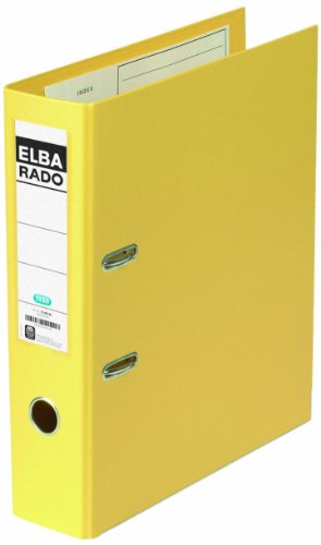 Elba Ordner A4, aus Kunststoff, rado plast, 8 cm breit, gelb, 20 Stück von Elba