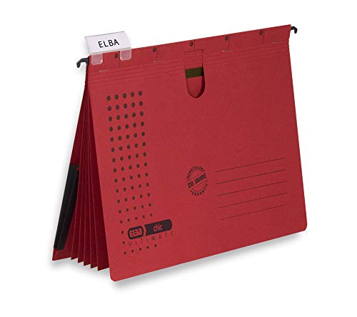 Elba Mehrfach-Hängehefter chic, für A4, aus Karton, rot, 5 Stück Elba Mehrfach-Hängehefter chic, für A4, aus Karton, rot, 5 Stück von Elba