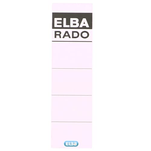 Elba Rückenschild für Ordner A4 rado plast, für Rückenbreite 8 cm, weiß, 10 Stück von Elba