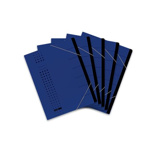 Elba Ordnungsmappe chic A4 aus Karton, 7 Fächer, dunkeblau, 5 Stück Elba Ordnungsmappe chic A4 aus Karton, 7 Fächer, dunkeblau, 5 Stück von Elba