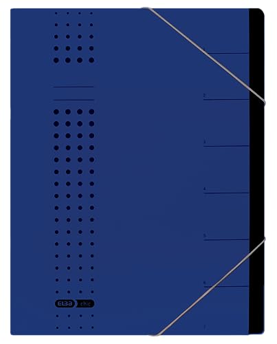 Elba Ordnungsmappe chic A4 aus Karton, 7 Fächer, dunkelblau von Elba
