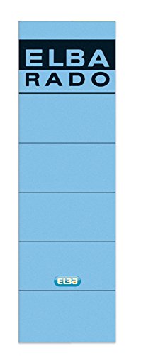 ELBA Rückenschilder Rado, 10 Stück, breit und kurz, selbstklebend, blau von Elba