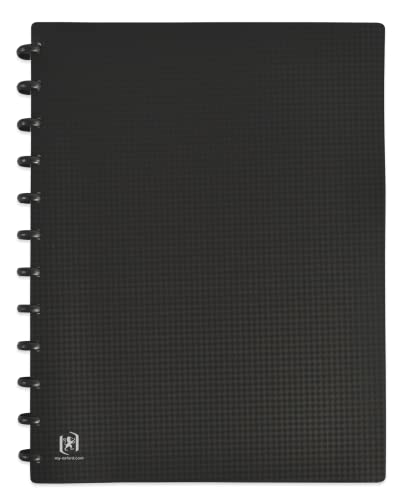 ELBA Variozip Memphis A4 Dokumentenmappe, 60 Ansichten, 30 abnehmbare Hüllen, Polypro-Einband, Schwarz von Oxford