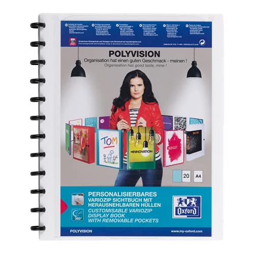 Oxford Ring-Mappe A4, Polyvision, Präsentations-Buch mit 20 Hüllen, Vario-Zipp, Austausch- und erweiterbar, weiss, 1 Stück Oxford Ring-Mappe A4, Polyvision, Präsentations-Buch mit 20 Hüllen, Vario-Zipp, Austausch- und erweiterbar, weiss, 1 Stück von Oxford