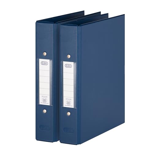 Elba 2 x Ringbuch DIN A5 Ring-Ordner mit 2-Ring-Mechanik, Kunststoff, 205 x 235 x 3 mm, blau Elba 2 x Ringbuch DIN A5 Ring-Ordner mit 2-Ring-Mechanik, Kunststoff, 205 x 235 x 3 mm, blau von Elba