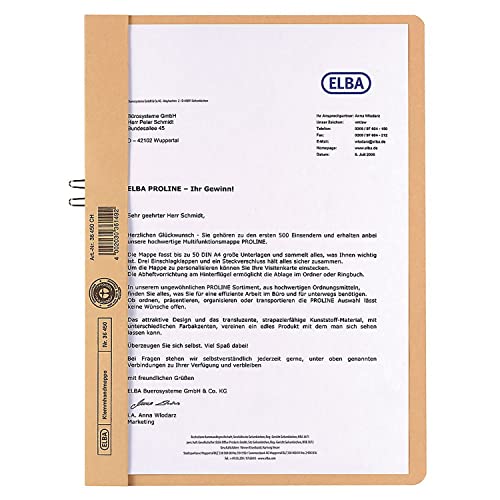 Elba 400001022 Klemmhandmappe, DIN A4, ohne Vorderdeckel, chamois Elba 400001022 Klemmhandmappe, DIN A4, ohne Vorderdeckel, chamois von Elba