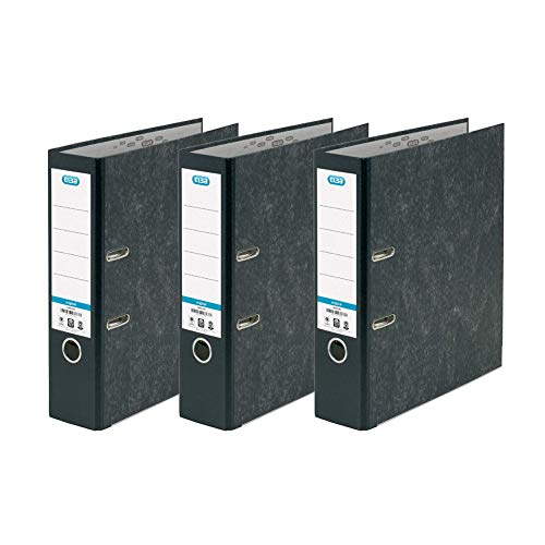 Elba Aktenordner, A4, Papier auf Karton, Schwarz, 3 Stück 3 Stück von Elba
