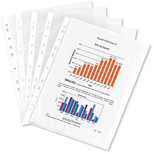 Elba DIN A4, 40 Mikron, Standard-Prospekthüllen, gelocht, 100 Stück Elba DIN A4, 40 Mikron, Standard-Prospekthüllen, gelocht, 100 Stück von Elba