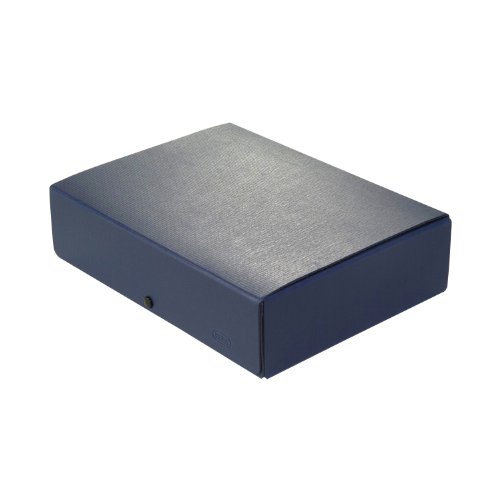 Elba Dokumenten-Box A4 aus Hartpappe, 8 cm Füllhöhe, blau von Elba