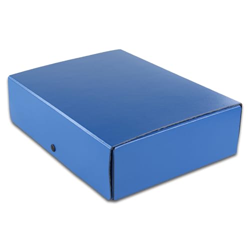 Elba Dokumenten-Box A4 aus Hartpappe, 8 cm Füllhöhe, blau von Elba