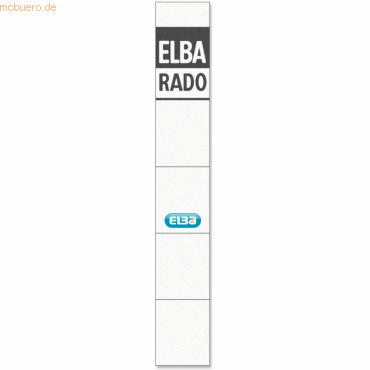 Elba Einsteck-Rückenschild extra kurz/schmal weiß 10 Stück von Elba