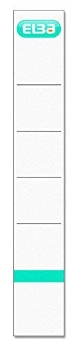 Elba Einsteck-Rückenschilder - schmal/kurz, weiß, 10 Stück, blauer Logoaufdruck; Packungsinhalt: 10 Stück von Elba