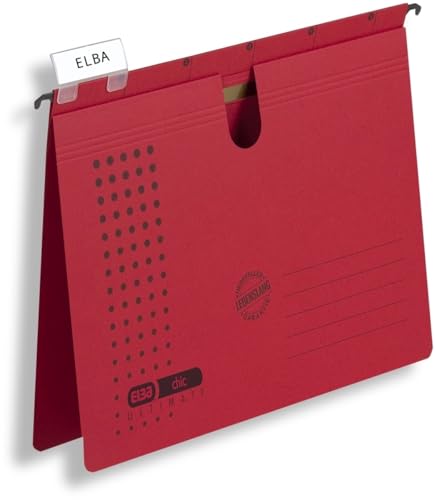 Elba Hängehefter chic A4 230g/qm Karton (RC) rot VE=5 Stück von Elba