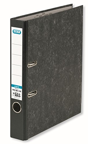 Elba Ordner A4, Smart Original Wolkenmarmor, 5 cm schmal, schwarz, 1 Stück von Elba