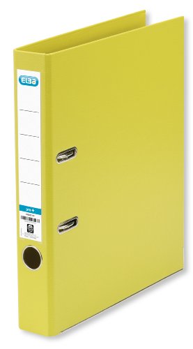 Elba Premium Akten-Ordner A4, smart Pro plus, 5 cm schmal, Kunststoff Ordner, gelb, 10 Stück von Elba