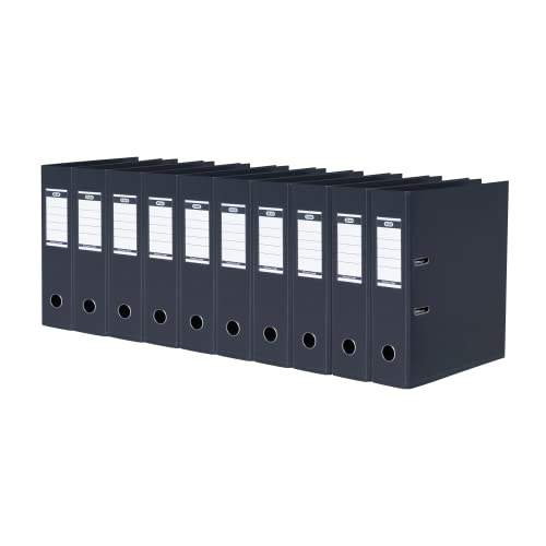 Elba Ordner A4, Strong-Line, 8 cm breit, Kunststoff, anthrazit, 10 Stück von Elba