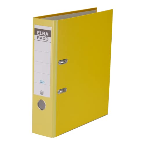 Elba Ordner A4, rado brillant, breit, veredeltes Papier, gelb, 20 Stück von Elba