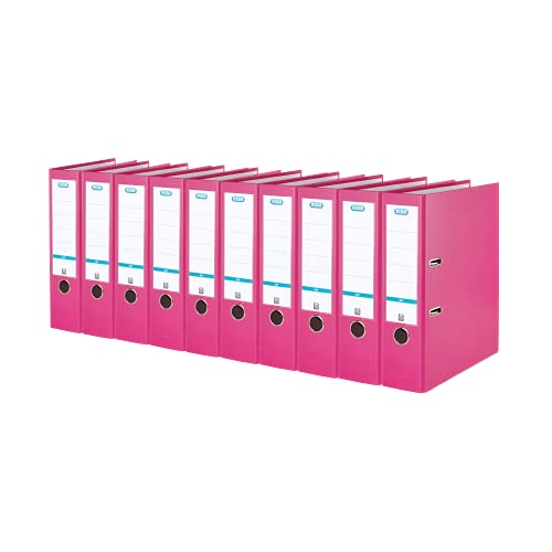 Elba Ordner A4, Smart Pro, 8 cm breit, Kunststoff außen, pink, 10 Stück von Elba