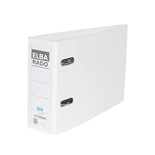 Elba Ordner A5, Kunststoff, rado plast, quer 7,5 cm breit, weiß, 50 Stück von Elba