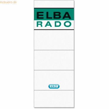Elba Ordnerrückenschild extra kurz/breit weiß 10 Stück von Elba