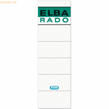 Elba Ordnerrückenschild kurz/breit weiß schwarz/grüner Aufdruck 10 Stü von Elba