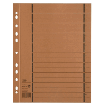 Elba Trennblätter mit Perforation - A4 Überbreite orange 100 Stück. von Elba