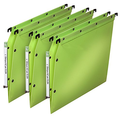 Elba Ultimate PP Hängemappen für Schrank, V-Boden, Polypropylen, blickdicht, Grün, 10 Stück von Elba