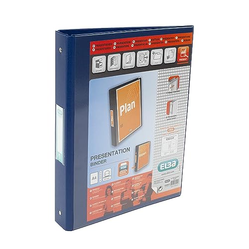 Emgee 590101 Ringbuch, PVC mit transparenter Fronttasche, 4 O-Ringe, Kapazität 25 mm, Format A4, Blau Emgee 590101 Ringbuch, PVC mit transparenter Fronttasche, 4 O-Ringe, Kapazität 25 mm, Format A4, Blau von Elba