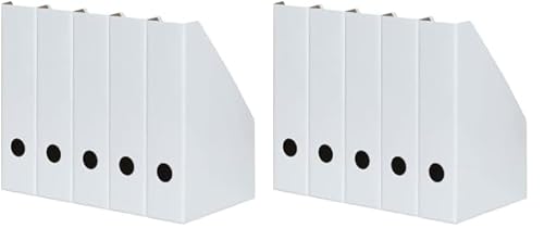 Landre Stehsammler A4, aus stabilem Karton, 7cm breit, weiss, 5 Stück (Packung mit 2) von Elba