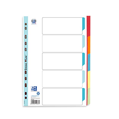 Oxford Karton-Register Strong-Line für DIN A4 blanko 1-5 5-teilig, A4 mit Kunststoff-Folie verstärkt rot orange blau gelb grün Ringbuch Ordner Ring-mappe Ringbuch Hefter Oxford Karton-Register Strong-Line für DIN A4 blanko 1-5 5-teilig, A4 mit Kunststoff-Folie verstärkt rot orange blau gelb grün Ringbuch Ordner Ring-mappe Ringbuch Hefter von Oxford
