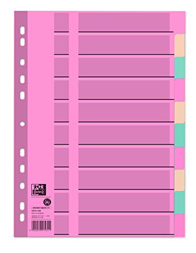 Oxford Karton-Register A4, blanko, 2 x 5 farben, vollfarbig, volle Höhe mit Organisationsdruck, 10-teilig Oxford Karton-Register A4, blanko, 2 x 5 farben, vollfarbig, volle Höhe mit Organisationsdruck, 10-teilig von Oxford