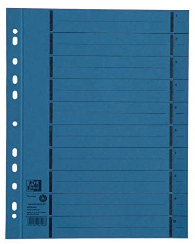 Oxford Trennblätter A4 aus Karton mit Perforation, blau, 100 Stück von Elba