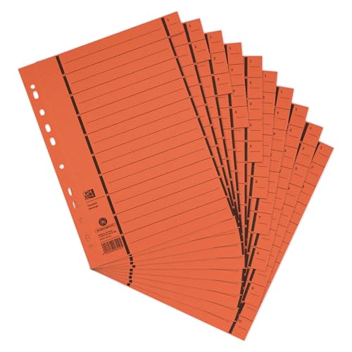 Oxford Trennblätter A4 aus Karton mit Perforation, orange, 100 Stück von Elba