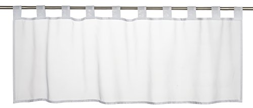 Elbersdrucke Bistrogardine Basic 00 weiß transparent 48x140 cm Scheibengardine Kurzgardine für Küche Wohnzimmer Badezimmer Küchenfenster Sichtschutz Privatsphäre 196073 von Elbersdrucke