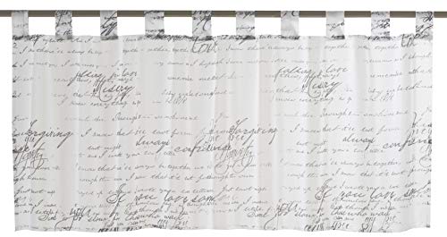 Elbersdrucke Bistrogardine Loveletter 00 weiß-schwarz halbtransparent 48x140 cm Scheibengardine Kurzgardine für Küche Küchenfenster Badezimmer Sichtschutz Privatsphäre 198695 von Elbersdrucke