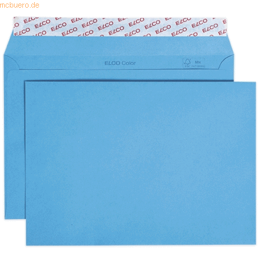 10 x Elco Briefumschläge Color C5 intenisv blau Haftklebung Papier 100 von Elco