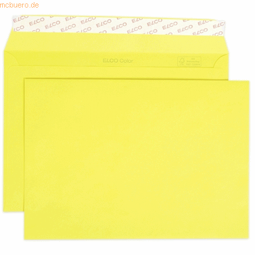 10 x Elco Briefumschläge Color C5 intensiv gelb Haftklebung Papier 100 von Elco