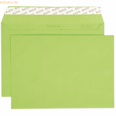 10 x Elco Briefumschläge Color C5 intensiv grün Haftklebung Papier 100 von Elco