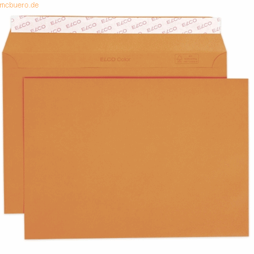 10 x Elco Briefumschläge Color C5 orange Haftklebung Papier 100 g/qm V von Elco