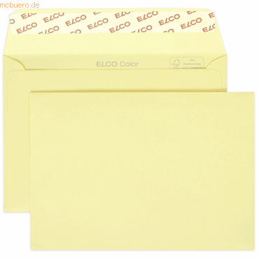 10 x Elco Briefumschläge Color C6 hellchamois Haftklebung Papier 100 g von Elco