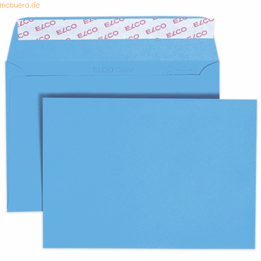 10 x Elco Briefumschläge Color C6 intensiv blau Haftklebung Papier 100 von Elco
