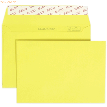 10 x Elco Briefumschläge Color C6 intensiv gelb Haftklebung Papier 100 von Elco