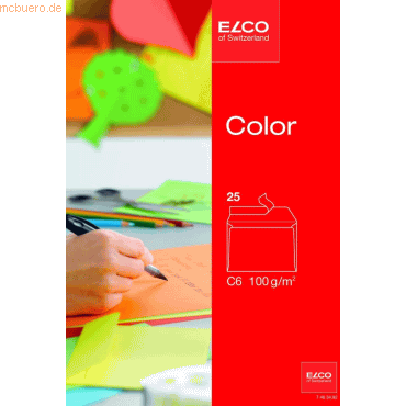10 x Elco Briefumschläge Color C6 intensiv rot Haftklebung Papier 100 von Elco